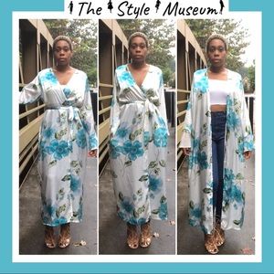 Floral Satin Maxi Dress or Duster